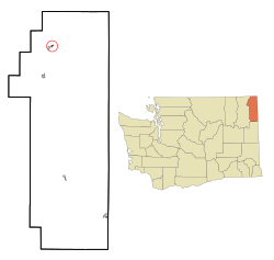 Pend Oreille County Washington Incorporated and Unincorporated areas Metaline Falls Highlighted